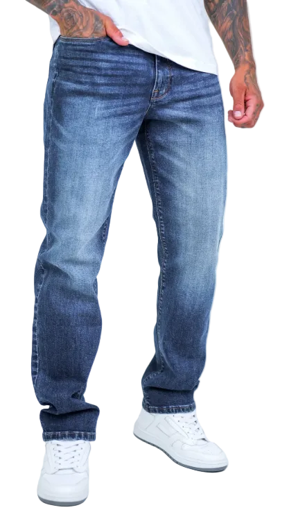 Beckenham Straight Fit Stretch Denim Jeans - Dark Blue